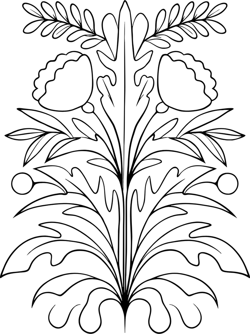Tavola da colorare con fiori mediterranei
